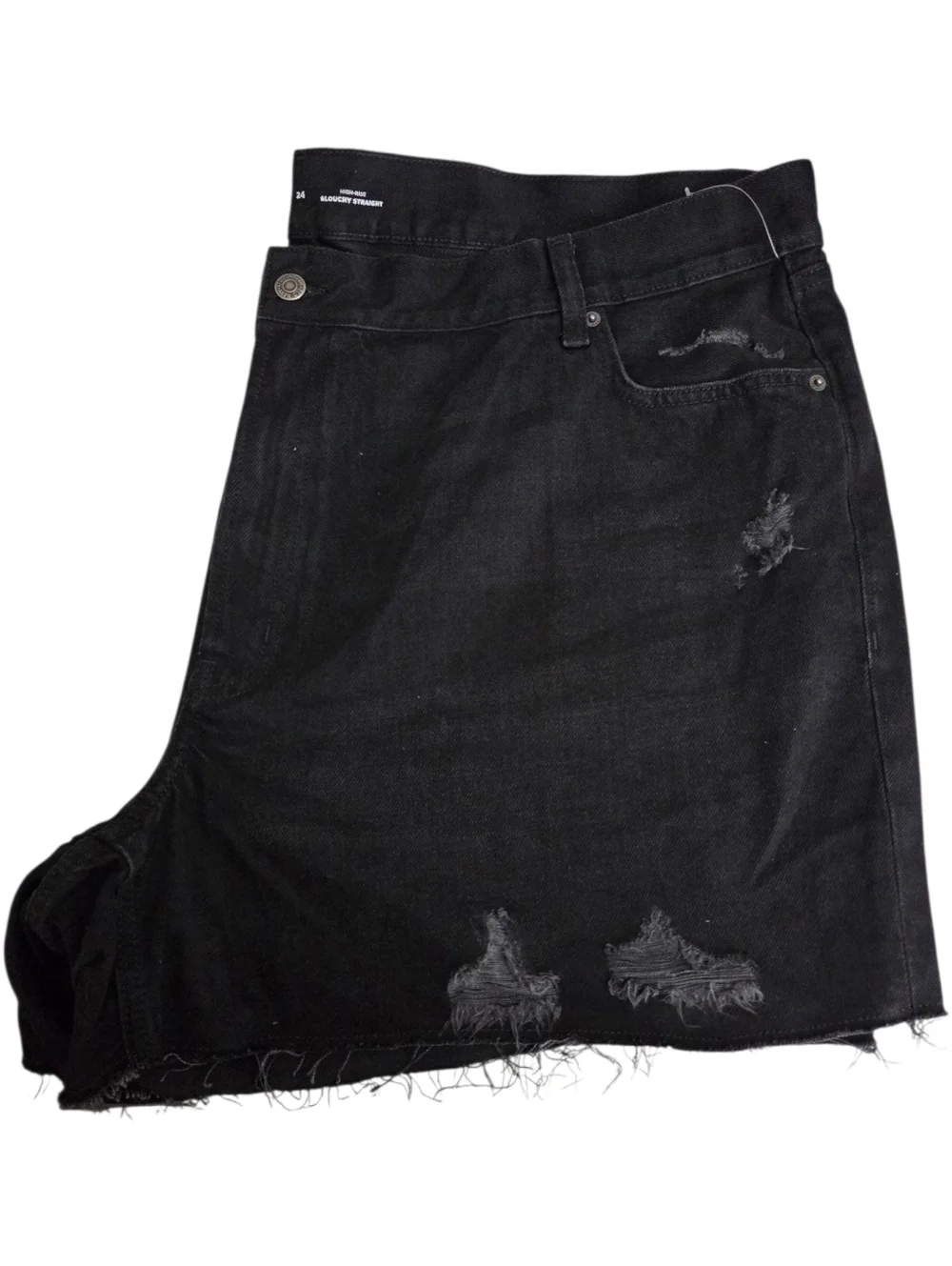 NWOT Old Navy Slouchy Straight Cutoff Shorts Washed Black Size 24 Plus - Picture 3 of 4